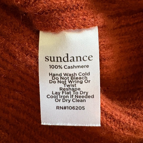 Sundance Women’s 100% Cashmere Cinammon Rust Sweater Dress V Neck XL - Picture 7 of 7